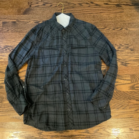 Men‘s INC International Concepts size L flannel shirt, black and gray - Picture 1 of 1